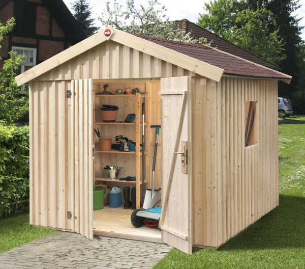 Weka Gerätehaus 16 mm Schwedenhaus 349 Gr. 3 natur 277x286cm