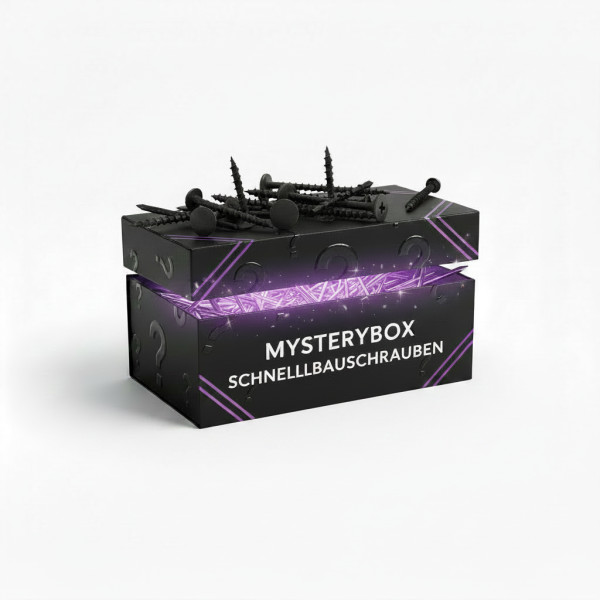Mysterybox Schnellbauschrauben schwarz Wert ca. 120,-- €