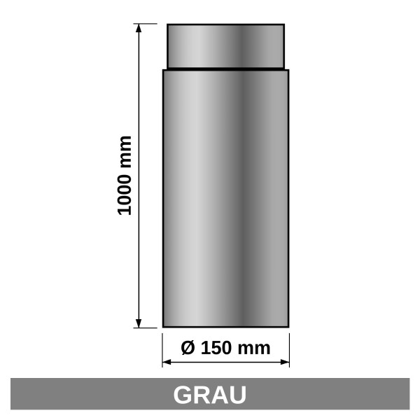 Ofenrohr / Rauchrohr Senotherm gussgrau Ø150 mm Länge 1000 mm
