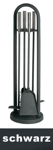 Kaminbesteck / Kamingarnitur Lienbacher schwarz Edelstahl 4tlg H 70cm