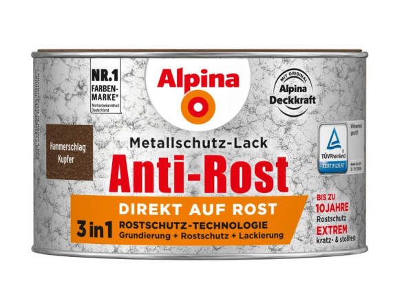 Alpina Metallschutz-Lack Anti-Rost Grün Hammerschlag 300 ml