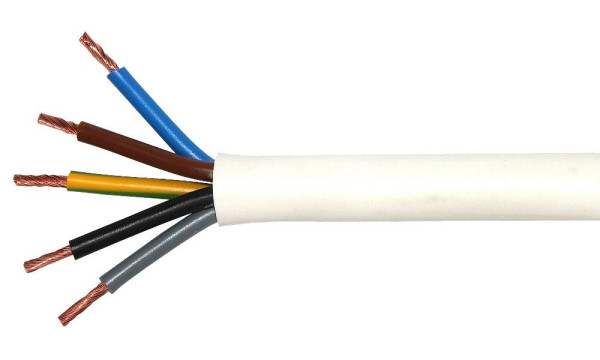 PVC-Schlauchleitung H03VV-F 3G0,75 mm² weiß, Ring 25 m