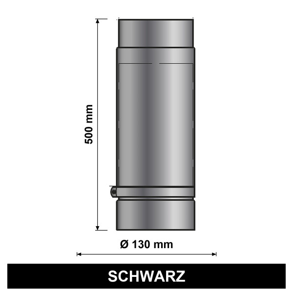 Teleskop Rohr DN130x500mm schwarz