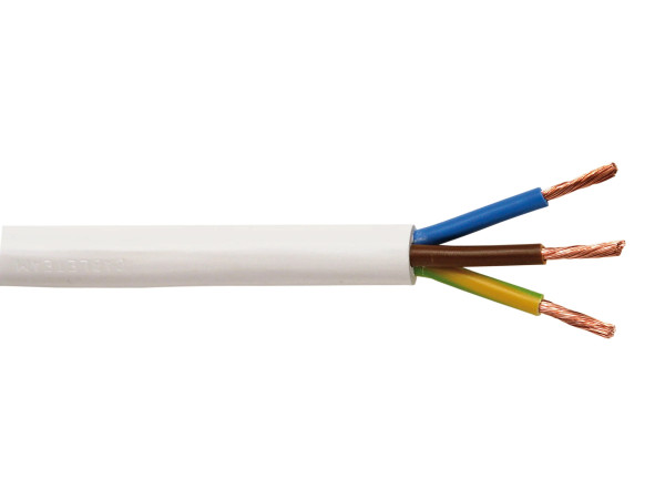 Schlauchleitung H05VV-F 3 G1,5 Weiß 10 m