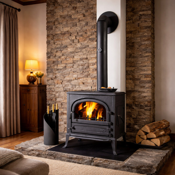 Kaminofen Globe-fire Neptune raumluftunabhängig Vollguss schwarz 7kW