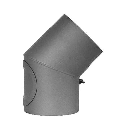 Ofenrohr / Rauchrohr Bogenknie 45° Ø120mm Senotherm grau mit Tür