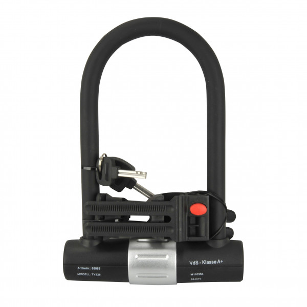 Fischer Fahrradschloss / Bügelschloss Safe mit Halter Ø 16mm L 19cm