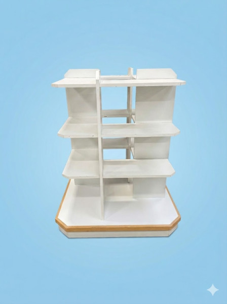 4-Seiten Verkaufsdisplay / Mittelraumgondel weiß (106 x 100 cm)