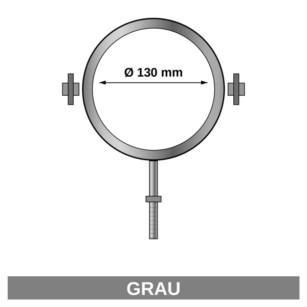 Rohrschellen Set Ø130mm Senotherm grau für Ofenrohre