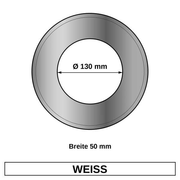 ediFire Wandrosette Ø 130 mm, Breite 50 mm, weiß