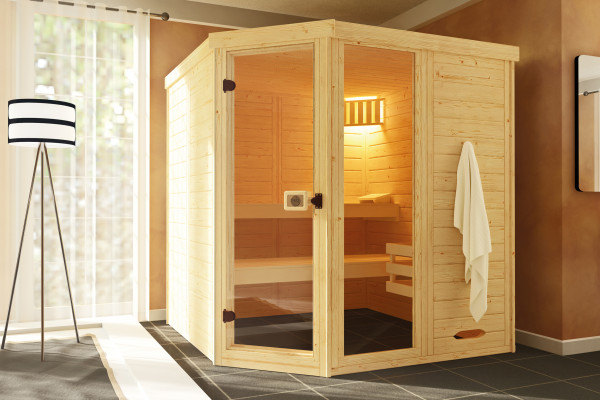 Weka Massivholz Elementsauna 38 mm LAUKKALA 3 GTF SL