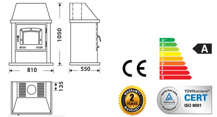 Panadero Kaminofen Mont Blanc 9,8 KW | ab 11 kW | Kaminofen | Ofen |  edinger Warenhaus GmbH