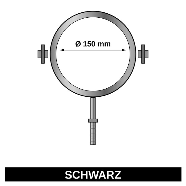 ediFire Rohrschellen-Set Ø 150 mm, schwarz