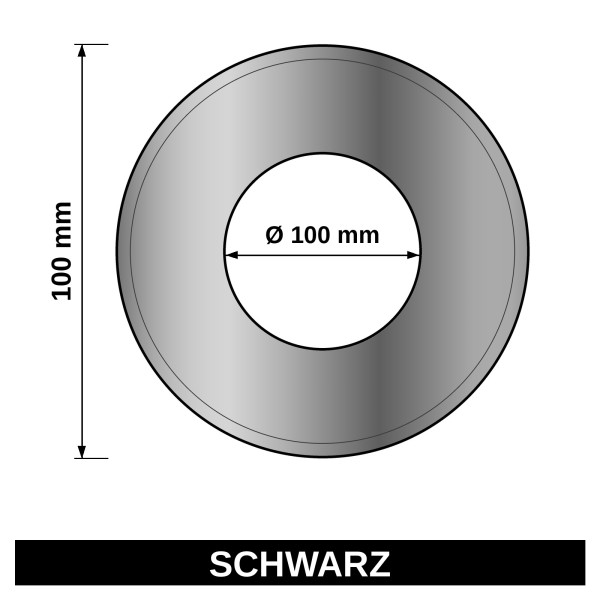 ediFire Rosette Ø 100 mm, Senotherm, 0,6 mm, schwarz