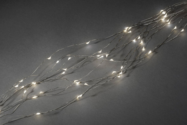LED Lichterkette Konstsmide silber Tropfen Lametta 90 LED 12V Innen