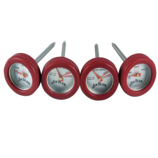 Jim Beam Grillbesteck BBQ Mini Thermometer Grillthermometer 4 Stück