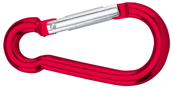 Dörner + Helmer Aluminium-Karabinerhaken 6 x 60 mm – Rot eloxiert