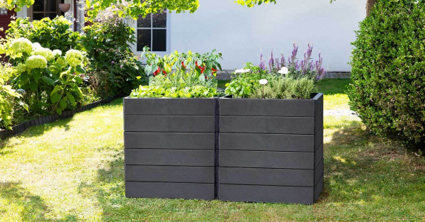 ERGO Quadro S Hochbeet Stone 4 Paneele