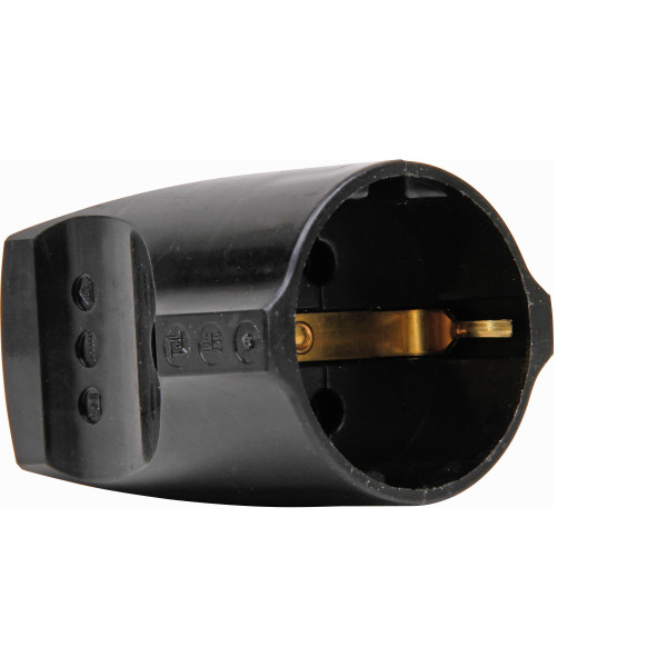 Kunststoff-Schutzkontakt-Kupplung schwarz