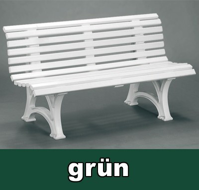 Gartenbank 3 Sitzer Helgoland / Neptun dunkelgrün Kunststoff