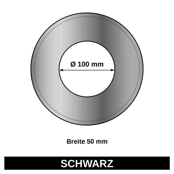 ediFire Wandrosette Ø 100 mm, Breite 50 mm, schwarz