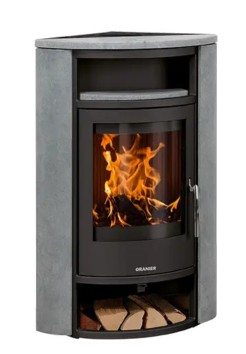 Polar Eckkaminofen raumluftunabhängig Speckstein 6,5kW