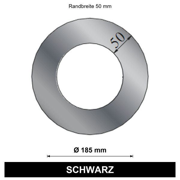 ediFire Rosette Ø 185 mm, Rand 50 mm, schwarz