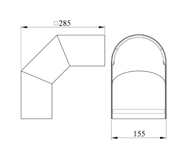 Hitzeschutz Rohrblende Winkel 90° Senotherm grau Ø 120 mm
