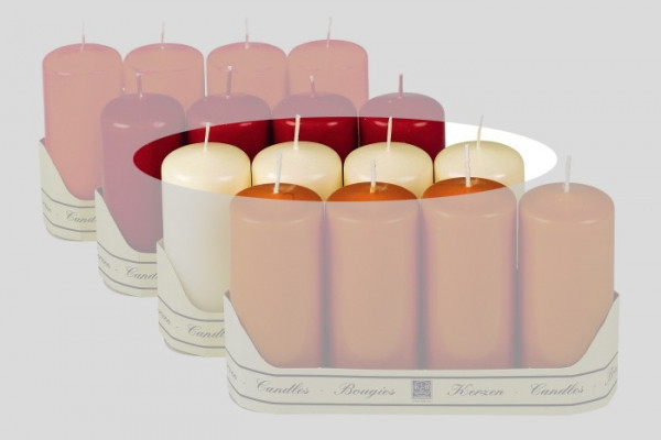 Kerzen / Stumpenkerzen / Adventsstumpenset 4er Set champagner