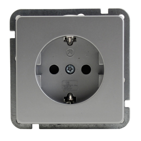 Steckdose Montreal S503 silber mit Kindersicherung
