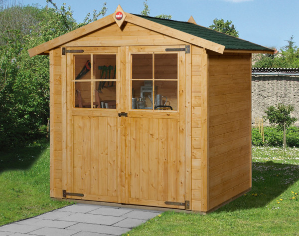 Weka Gerätehaus 19 mm 316 Gr.2 lasiert 240x217cm Doppeltüre