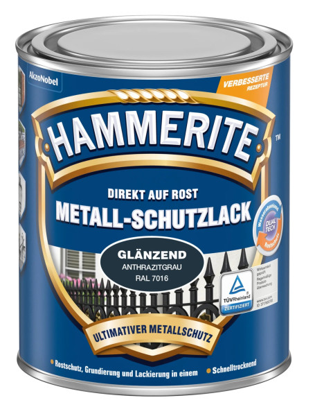 Hammerite® Metall Schutzlack anthrazitgrau glänzend 750ml