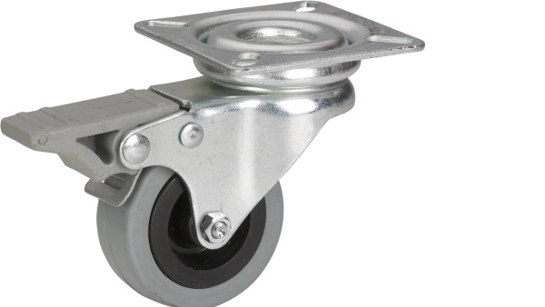 Apparaterolle mit Gummireifen Grau 50mm