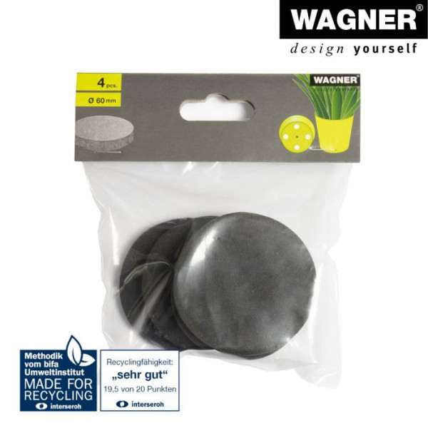 Topffüße Kautschuk 4er Set 60 mm