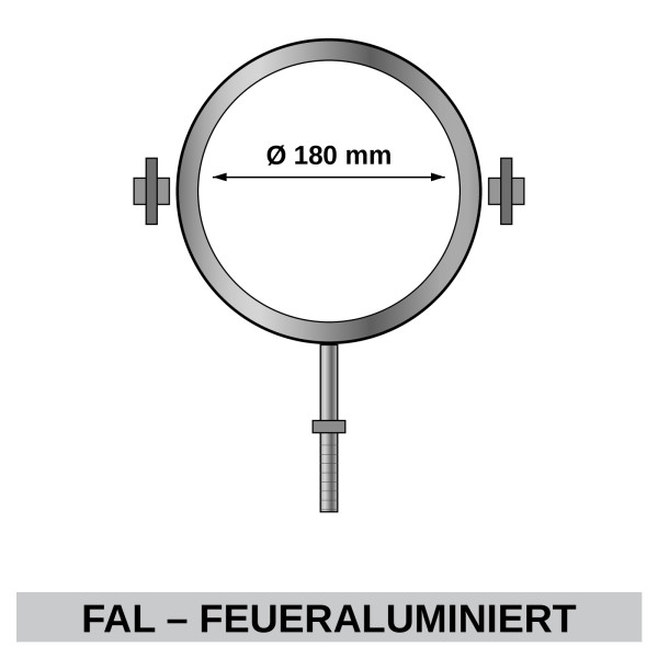 ediFire Rohrschellen-Set Ø 180 mm, feueraluminiert