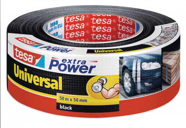 tesa® extra Power Universal Gewebeband 50 m x 50 mm schwarz