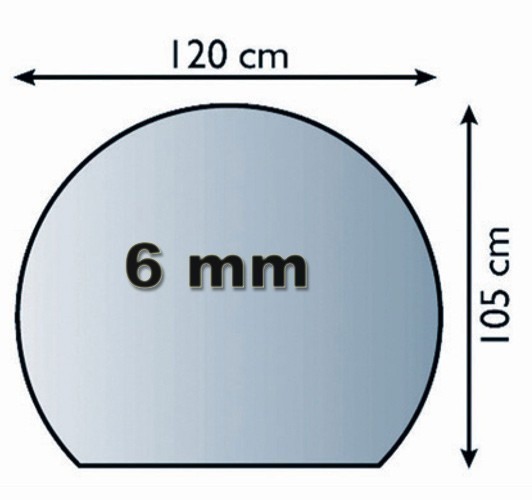 Funkenschutzplatte Glas 6mm Lienbacher Kuppel 120x105cm