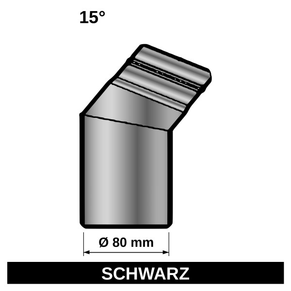 ediFire Ofenrohrbogen 15° Ø 80 mm, schwarz