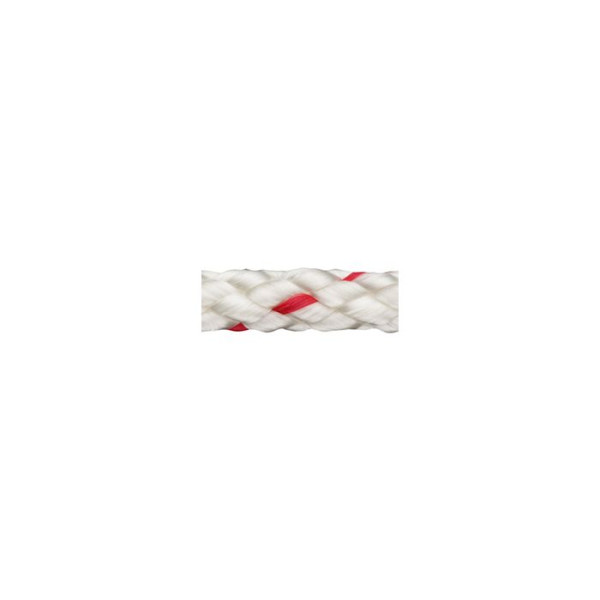 PP-Schotleine 12 mm, weiß mit rotem Kennfaden, Meterware