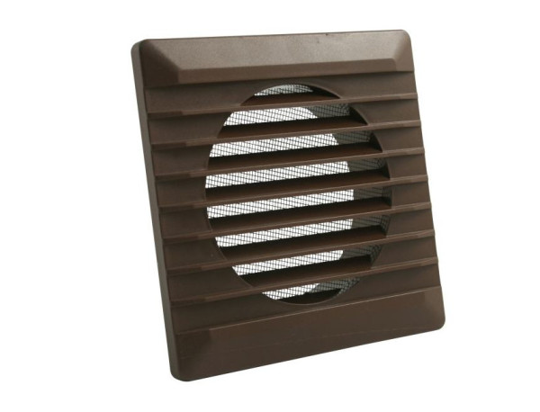 Marley Lüftungsgitter 140 x 140 mm mit Fliegengitter braun