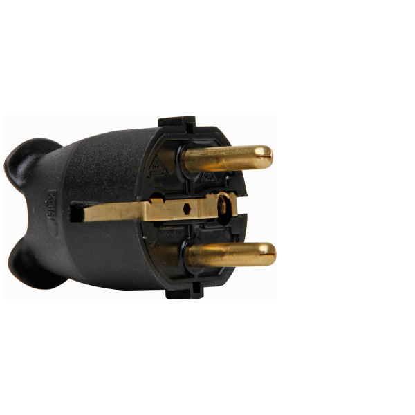 Kunststoff-Schutzkontakt-Stecker schwarz