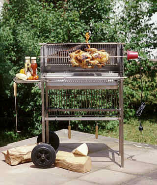 Edelstahl Holzkohlegrill / Grillwagen Schneider Multi Kulti Grill