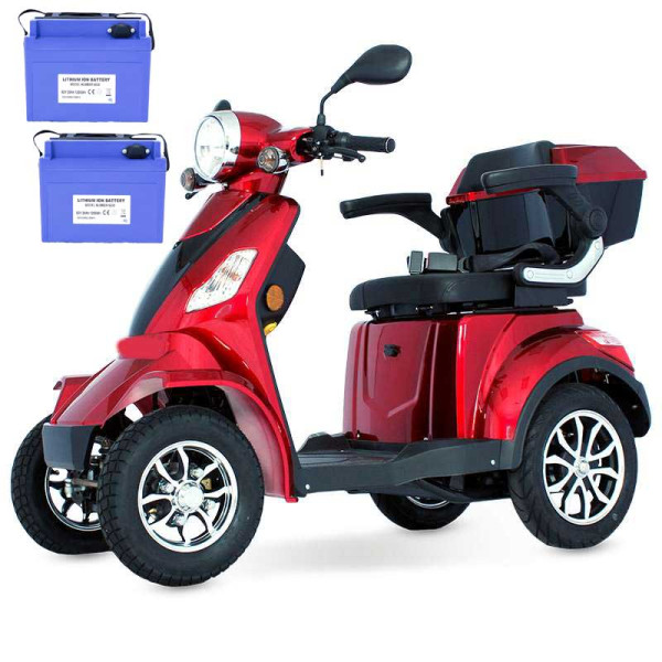 Seniorenmobil Vitale 90 Km 5.10Li 4Rad 25 Km/h rot 2x60V 20AH Lith