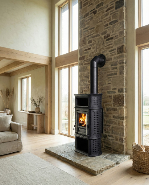 Kaminofen Globe-fire Herculina XL raumluftunabhängig Guss schwarz 6,1k