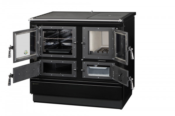 Küchenherd / Holzherd Bartz Rusti schwarz Anschluss links