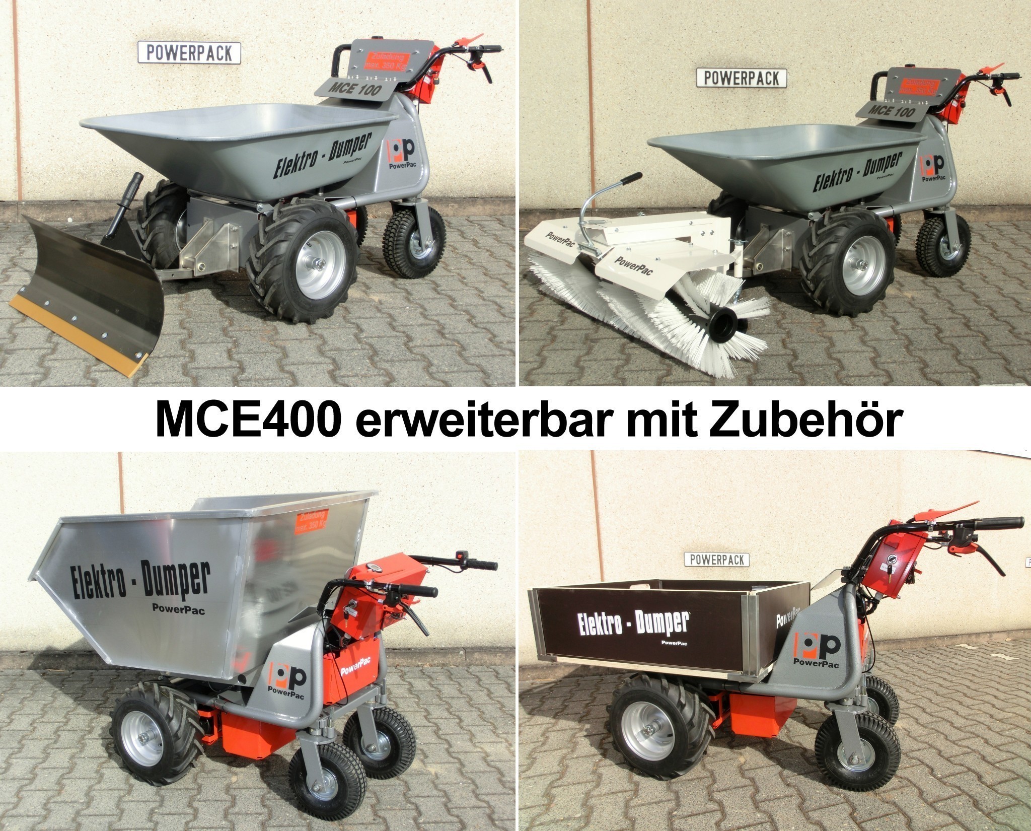 Powerpac Multi Caddy / Multi Dumper Elektro MCE400 1000W Mulde 110L