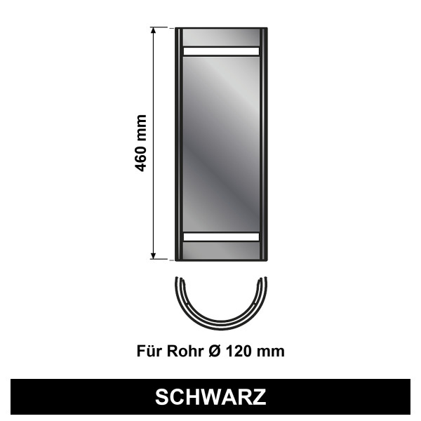 EdiFire Doppel-Hitzeschutz für Ofenrohr Ø 120 mm, schwarz