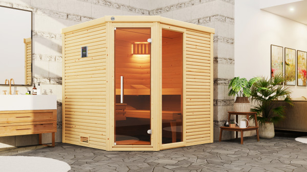 Weka Massivholz Elementsauna CUBILIS ECK Gr.2 All-In