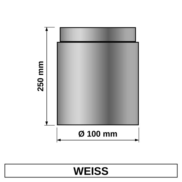 ediFire Ofenrohr Ø 100 mm, 250 mm, weiß