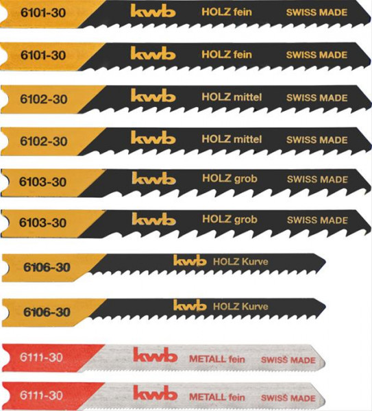 Stichsägeblätter-Set, 10-tlg., U-Schaft